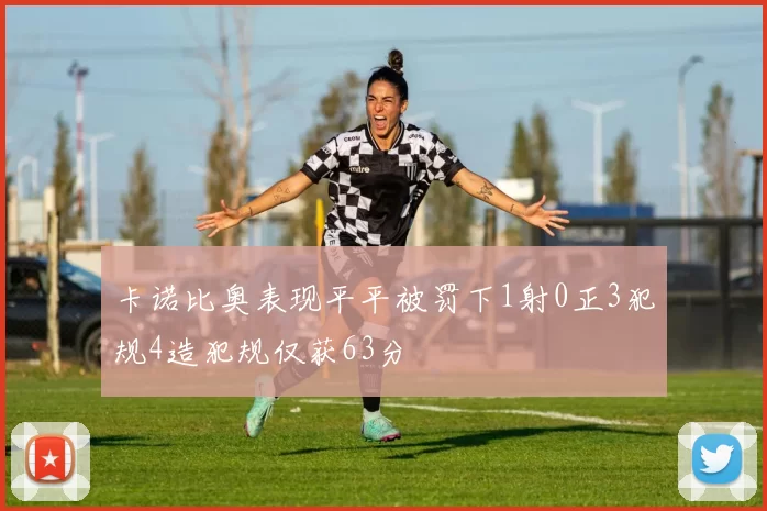 卡诺比奥表现平平被罚下1射0正3犯规4造犯规仅获63分